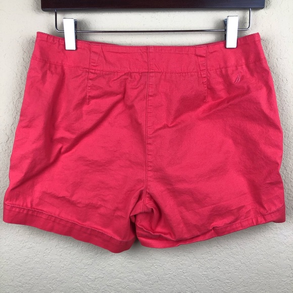 Nautica Womens Shorts, Pink Coral Flat Front 4 - Picture 4 of 8